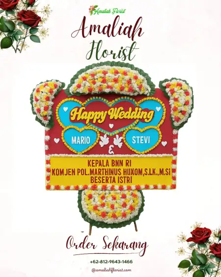 Papan Bunga Pernikahan Janapria
